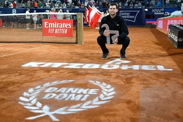 TENNIS - ATP, Tennis Herren Generali Open 2024 KITZBUEHEL,AUSTRIA,23.JUL.24 - TENNIS - ATP World Tour, Generali Open. Image shows Dominic Thiem (AUT).  GEPAxpictures xDanielxSchoenherr
