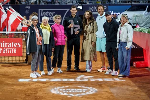 Generali Open ATP 250 2024 Kitzbühel, 23 07 2024 Dominic Thiem AUT, Austria with his family Generali Open 2024, ATP 250, Sportpark Kitzbühel on 23 07 2024, Kitzbühel Copyright: xBEAUTIFULxSPORTSx Pajonkx