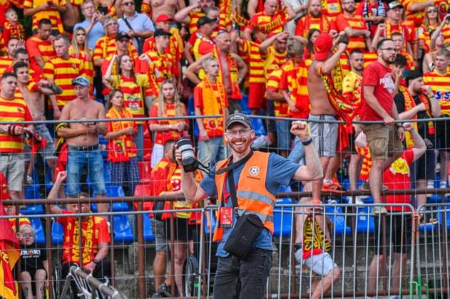 2024.07.23 Poniewiez Pilka nozna, UEFA Liga Mistrzow, sezon 2024 2025 FK Panevezys - Jagiellonia Bialystok N z fotograf, kibice, radosc po meczu Foto Paulius Zidonis PressFocus 2024.07.23 Poniewiez Football, UEFA Champions League, 2024 25 season FK Panevezys - Jagiellonia Bialystok fotograf, kibice, radosc po meczu Credit: Paulius Zidonis PressFocus NEWSPIX.PL --- Newspix.pl  20240723PF_ZZI_52380