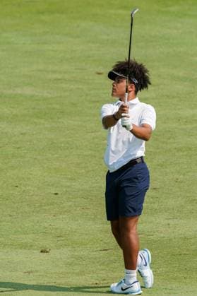 July 23, 2024, Bloomfield Hills, Michigan, USA: North Chery of East Haven, Connecticut hits a fairway shot on the 18th hole during the second round of the 2024 U.S. Junior Amateur Championship at Oakland Hills Country Club. Bloomfield Hills USA - ZUMAw109 20240723_fap_w109_024 Copyright: xDebbyxWongx