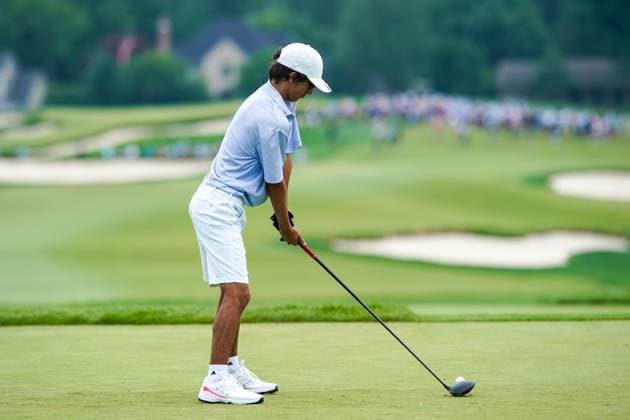 July 23, 2024, Bloomfield Hills, Michigan, USA: Cameron Baez of Widermere, Florida tees off the first hole - South Course during the second round of the 2024 U.S. Junior Amateur Championship at Oakland Hills Country Club. Bloomfield Hills USA - ZUMAw109 20240723_fap_w109_025 Copyright: xDebbyxWongx