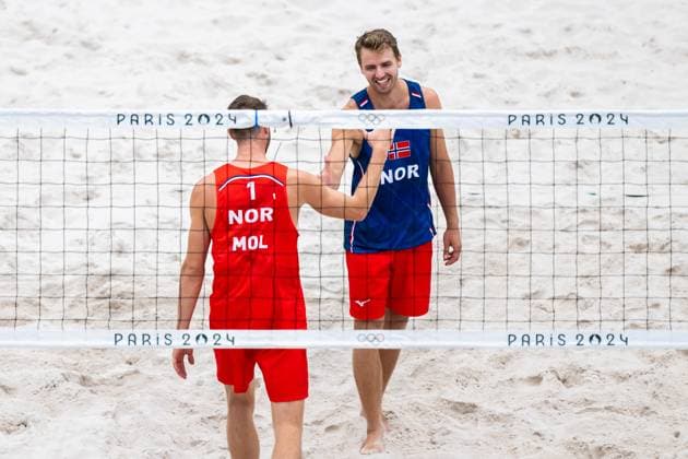 240723 Anders Berntsen Mol and Christian Sandlie Sorum of Norway at a Beach Volleyball training during day 3 of the Paris 2024 Olympic Games on July 23, 2024 in Paris Photo Petter Arvidson BILDBYRAN kod PA PA0839 bbeng olympic games olympics os ol olympiska spel olympiske leker paris 2024 paris os paris ol beachvolleyboll beach volleyball sandvolleyball norge norway  Copyright: PETTERxARVIDSON BB240723PA149