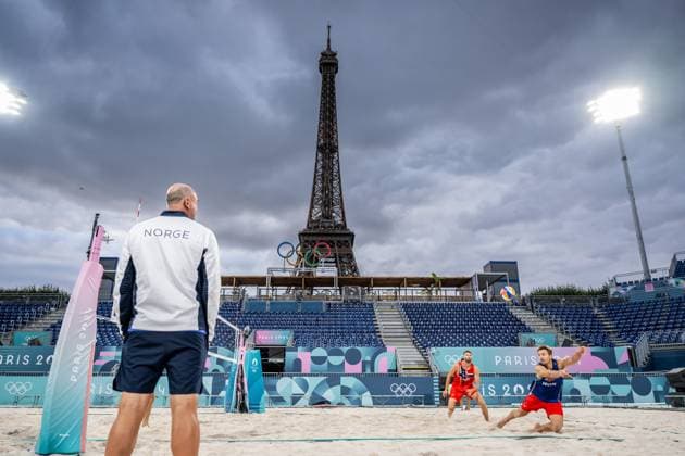 240723 Anders Berntsen Mol and Christian Sandlie Sorum of Norway at a Beach Volleyball training during day 3 of the Paris 2024 Olympic Games on July 23, 2024 in Paris Photo Petter Arvidson BILDBYRAN kod PA PA0839 bbeng olympic games olympics os ol olympiska spel olympiske leker paris 2024 paris os paris ol beachvolleyboll beach volleyball sandvolleyball norge norway  Copyright: PETTERxARVIDSON BB240723PA155