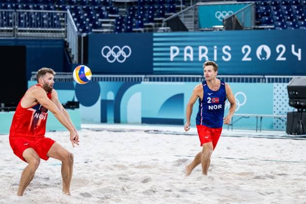 240723 Anders Berntsen Mol and Christian Sandlie Sorum of Norway at a Beach Volleyball training during day 3 of the Paris 2024 Olympic Games on July 23, 2024 in Paris Photo Petter Arvidson BILDBYRAN kod PA PA0839 bbeng olympic games olympics os ol olympiska spel olympiske leker paris 2024 paris os paris ol beachvolleyboll beach volleyball sandvolleyball norge norway  Copyright: PETTERxARVIDSON BB240723PA168