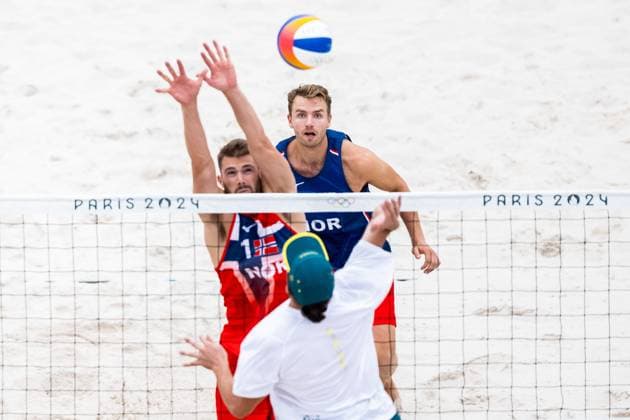 240723 Anders Berntsen Mol and Christian Sandlie Sorum of Norway at a Beach Volleyball training during day 3 of the Paris 2024 Olympic Games on July 23, 2024 in Paris Photo Petter Arvidson BILDBYRAN kod PA PA0839 bbeng olympic games olympics os ol olympiska spel olympiske leker paris 2024 paris os paris ol beachvolleyboll beach volleyball sandvolleyball norge norway  Copyright: PETTERxARVIDSON BB240723PA146