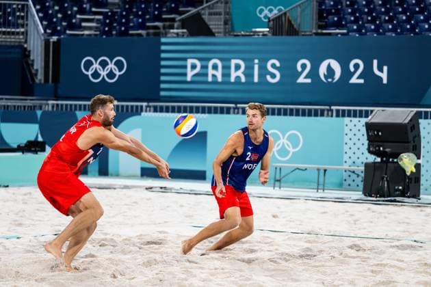 240723 Anders Berntsen Mol and Christian Sandlie Sorum of Norway at a Beach Volleyball training during day 3 of the Paris 2024 Olympic Games on July 23, 2024 in Paris Photo Petter Arvidson BILDBYRAN kod PA PA0839 bbeng olympic games olympics os ol olympiska spel olympiske leker paris 2024 paris os paris ol beachvolleyboll beach volleyball sandvolleyball norge norway  Copyright: PETTERxARVIDSON BB240723PA166