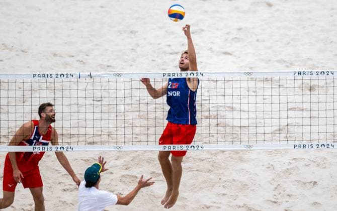 240723 Anders Berntsen Mol and Christian Sandlie Sorum of Norway at a Beach Volleyball training during day 3 of the Paris 2024 Olympic Games on July 23, 2024 in Paris Photo Petter Arvidson BILDBYRAN kod PA PA0839 bbeng olympic games olympics os ol olympiska spel olympiske leker paris 2024 paris os paris ol beachvolleyboll beach volleyball sandvolleyball norge norway  Copyright: PETTERxARVIDSON BB240723PA167