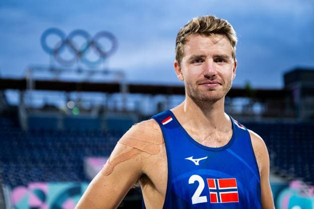 240723 Christian Sandlie Sorum of Norway poses for a portrait after a Beach Volleyball training during day 3 of the Paris 2024 Olympic Games on July 23, 2024 in Paris Photo Petter Arvidson BILDBYRAN kod PA PA0839 bbeng olympic games olympics os ol olympiska spelen olympiske leker paris 2024 paris os paris ol beachvolleyboll beach volleyball sandvolleyball norge norway porträtt  Copyright: PETTERxARVIDSON BB240723PA175