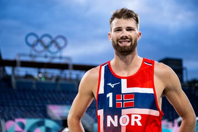 240723 Anders Berntsen Mol of Norway poses for a portrait after a Beach Volleyball training during day 3 of the Paris 2024 Olympic Games on July 23, 2024 in Paris Photo Petter Arvidson BILDBYRAN kod PA PA0839 bbeng olympic games olympics os ol olympiska spelen olympiske leker paris 2024 paris os paris ol beachvolleyboll beach volleyball sandvolleyball norge norway porträtt  Copyright: PETTERxARVIDSON BB240723PA177