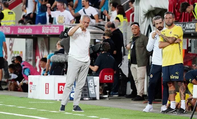 Anton Geisser 23 07 2024 Thun Switzerland Football Men 2024 2025 Qualification UEFA Champions League FC Lugano Fenerbahce SK Istanbul Picture Coach Jose Mourinho New signing Action