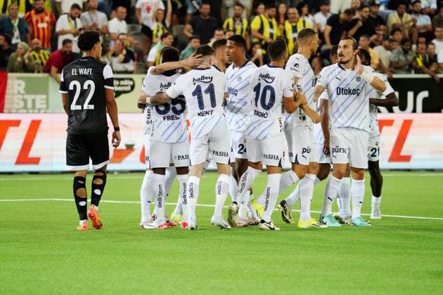Anton Geisser 23 07 2024 Thun Switzerland Soccer Men 2024 2025 Qualification UEFA Champions League FC Lugano Fenerbahce SK Istanbul Picture Cheer Goal celebration Fenerbahce SK Action