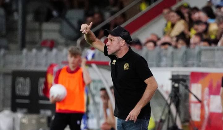 Anton Geisser 23 07 2024 Thun Switzerland Soccer Men 2024 2025 Qualification UEFA Champions League FC Lugano Fenerbahce SK Istanbul Picture Mattia Croci Torti Coach FC Lugano Action Single Image