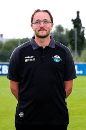 Physiotherapist Torben Glenny, SC Paderborn 2 Football Bundesliga portrait appointment 2 BL 2024 2025 official photo appointment SC Paderborn in the training and youth performance center portrait, portrait, single image, Germany, football, men, GER, 23 07 2024 Christian Schroedter