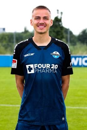Filip Bilbija, SC Paderborn 2 Football Bundesliga portrait appointment 2 BL 2024 2025 official photo appointment SC Paderborn in the training and youth performance center portrait, portrait, single image, Germany, football, men, GER, 23 07 2024 Christian Schroedter