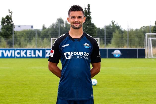 Visar Musliu, SC Paderborn 2 Football Bundesliga portrait appointment 2 BL 2024 2025 official photo appointment SC Paderborn in the training and youth performance center portrait, portrait, single image, Germany, football, men, GER, 23 07 2024 Christian Schroedter