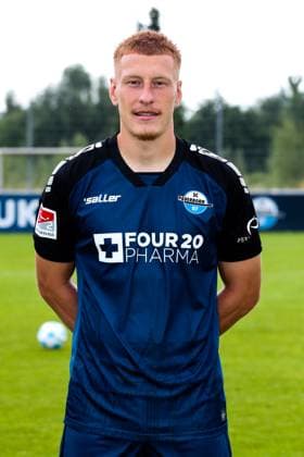 Laurin Curda, SC Paderborn 2 Football Bundesliga portrait appointment 2 BL 2024 2025 official photo appointment SC Paderborn in the training and youth performance center portrait, portrait, single image, Germany, football, men, GER, 23 07 2024 Christian Schroedter