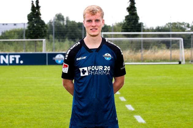 Mattes Hansen, SC Paderborn 2 Football Bundesliga portrait appointment 2 BL 2024 2025 official photo appointment SC Paderborn in the training and youth performance center portrait, portrait, single image, Germany, football, men, GER, 23 07 2024 Christian Schroedter