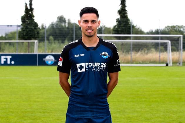 Raphael Obermair, SC Paderborn 2 Football Bundesliga portrait appointment 2 BL 2024 2025 official photo appointment SC Paderborn in the training and youth performance center portrait, portrait, single image, Germany, football, men, GER, 23 07 2024 Christian Schroedter