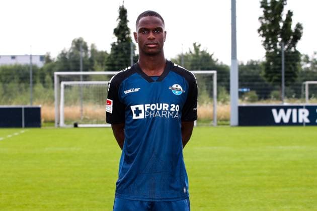 Ilyas Ansah, SC Paderborn 2 Football Bundesliga portrait appointment 2 BL 2024 2025 official photo appointment SC Paderborn in the training and youth performance center portrait, portrait, single image, Germany, football, men, GER, 23 07 2024 Christian Schroedter