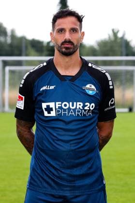 Adriano Grimaldi, SC Paderborn 2 Football Bundesliga portrait appointment 2 BL 2024 2025 official photo appointment SC Paderborn in the training and youth performance center portrait, portrait, single image, Germany, football, men, GER, 23 07 2024 Christian Schroedter
