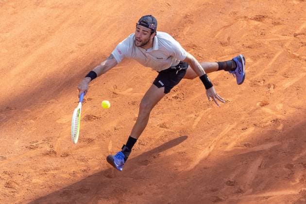 23 07 2024, Sportpark, Kitzbühel, AUT, ATP Tour, Generali Open Kitzbühel, 1 Runde, im Bild Matteo Berrettini ITA Matteo Berrettini of Italy during 1st round match of Generali Open Tennis Tournament of the ATP Tour at the Sportpark in Kitzbühel, Austria on 2024 07 23 Expa Kitzbühel  EP_gro