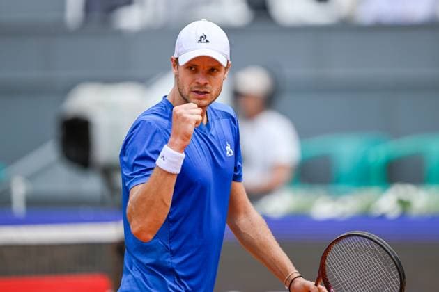 TENNIS - ATP, Tennis Herren Generali Open 2024 KITZBUEHEL,AUSTRIA,24.JUL.24 - TENNIS - ATP World Tour, Generali Open. Image shows the rejoicing of Yannick Hanfmann (GER).  GEPAxpictures xDanielxSchoenherr