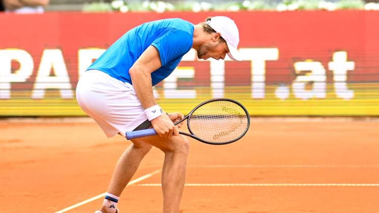 TENNIS - ATP, Tennis Herren Generali Open 2024 KITZBUEHEL,AUSTRIA,24.JUL.24 - TENNIS - ATP World Tour, Generali Open. Image shows the rejoicing of Yannick Hanfmann (GER).  GEPAxpictures xDanielxSchoenherr