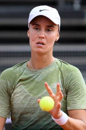 Ukrainian tennis player Anhelina Kalinina (pictured) in action against Magdalena Frech from Poland during the WTA, Tennis Damen women s tennis tournament Livesport Prague Open 2024, in Prague, Czech Republic, on July 24, 2024. (CTKxPhoto MichalxKamaryt) CTKPhotoP2024072404151  CTKPhotoP2024072404151