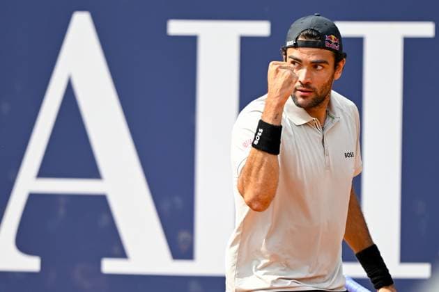 Sport Bilder des Tages TENNIS - ATP, Tennis Herren Generali Open 2024 KITZBUEHEL,AUSTRIA,24.JUL.24 - TENNIS - ATP World Tour, Generali Open. Image shows the rejoicing of Matteo Berrettini (ITA).  GEPAxpictures xDanielxSchoenherr