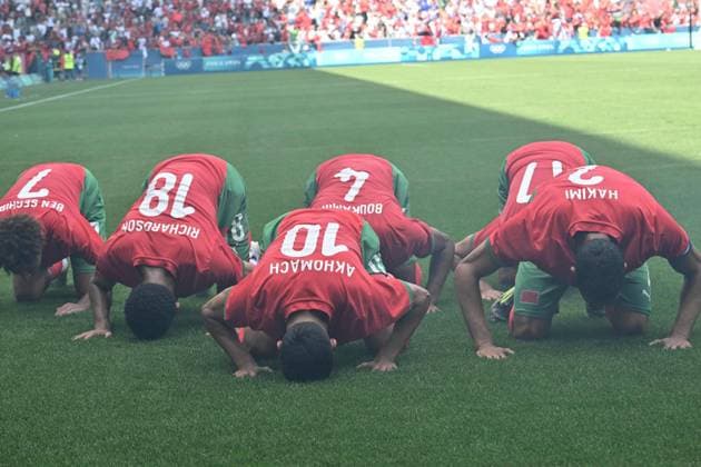 Sport Themen der Woche KW30 Sport Bilder des Tages Jof of Illias Hakhomach (Maroc), Mens football, Argentina vs Morocco , Men s preliminary round during the Olympic Games, Olympische Spiele, Olympia, OS Paris 2024 JO 2024 : FOOTBALL - Argentine vs Maroc - Jeux Olympiques 2024 - Paris2024 - Saint-Etienne - 24 07 2024 DPPI Panoramic 