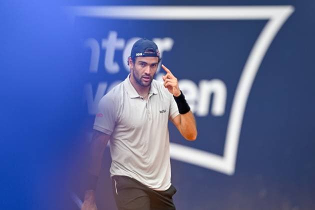 TENNIS - ATP, Tennis Herren Generali Open 2024 KITZBUEHEL,AUSTRIA,24.JUL.24 - TENNIS - ATP World Tour, Generali Open. Image shows the rejoicing of Matteo Berrettini (ITA).  GEPAxpictures xDanielxSchoenherr