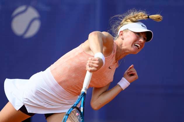 Czech Laura Samson (pictured) in action against Russian player Oksana Selekhmeteva during the WTA, Tennis Damen women s tennis tournament Livesport Prague Open 2024, in Prague, Czech Republic, on July 24, 2024. (CTKxPhoto MichalxKamaryt) CTKPhotoP2024072406720  CTKPhotoP2024072406720