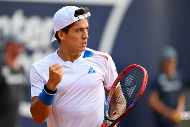 TENNIS - ATP, Tennis Herren Generali Open 2024 KITZBUEHEL,AUSTRIA,24.JUL.24 - TENNIS - ATP World Tour, Generali Open. Image shows the rejoicing of Sebastian Baez (ARG).  GEPAxpictures xDanielxSchoenherr
