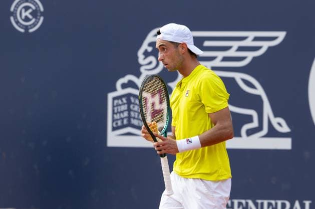 TENNIS - ATP, Tennis Herren Generali Open 2024 KITZBUEHEL,AUSTRIA,24.JUL.24 - TENNIS - ATP World Tour, Generali Open. Image shows the rejoicing of Thiago Agustin Tirante (ARG).  GEPAxpictures xDanielxSchoenherr