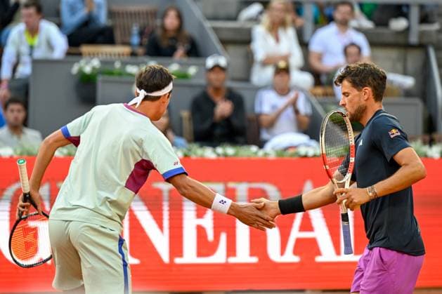 TENNIS - ATP, Tennis Herren Generali Open 2024 KITZBUEHEL,AUSTRIA,24.JUL.24 - TENNIS - ATP World Tour, Generali Open. Image shows Daniel Altmaier (GER) and Dominic Thiem (AUT).  GEPAxpictures xDanielxSchoenherr