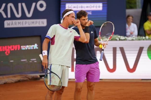 Generali Open ATP 250 2024 Kitzbühel, 24 07 2024 Daniel Altmaier GER, Germany and Dominic Thiem AUT, Austria Generali Open 2024, ATP 250, Sportpark Kitzbühel on 24 07 2024, Kitzbühel Copyright: xBEAUTIFULxSPORTSx Pajonkx