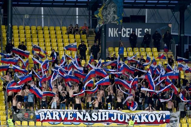 Celje, Slovenia, 24th 2024: Celje fans during the UEFA Champions League 2nd qualifying round football match between Celje (Slovenia) and Slovan Bratislava (Slovakia) at Stadium Celje, Celje, Slovenia. (Igor Kupljenik SPP) Copyright: xIgorxKupljenikx xSPPx spp-en-IgKuSp-IK0_1393