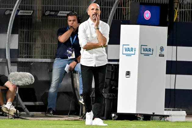 Celje, Slovenia, 24th 2024: Damir Krznar head coach of Celje during the UEFA Champions League 2nd qualifying round football match between Celje (Slovenia) and Slovan Bratislava (Slovakia) at Stadium Celje, Celje, Slovenia. (Igor Kupljenik SPP) Copyright: xIgorxKupljenikx xSPPx spp-en-IgKuSp-IK0_1450
