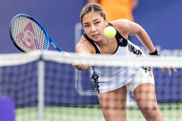 Sport Bilder des Tages Polish Open 2024 Zarina Diyas during WTA, Tennis Damen 125 Polish Open 2024 tennis tournament in Warsaw, Poland on 24 July, 2024. Warsaw Poland  Copyright: xFotoxOlimpikx originalFilename:jastrzebowski-wta125po240724_npCWP.jpg