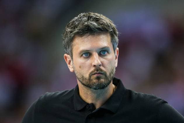 July 13, 2024, Krakow, Poland: Coach Michal Winiarski of Germany seen during the Hubert Wagner Memorial 2024 volleyball match between Poland and Germany at Tauron Arena. Final score; Poland 3:2 (20:25, 22:25, 25:19, 25:21, 15:12) Germany. Krakow Poland - ZUMAs197 20240713_aab_s197_106 Copyright: xGrzegorzxWajdax
