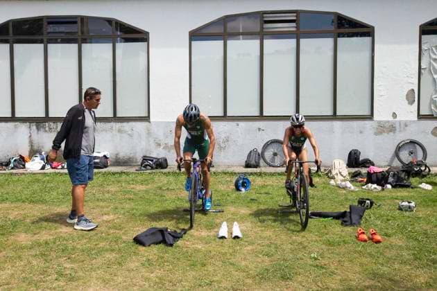 Mexican Triathlon Team s Swimming Training In Galicia For The Olympics Members of the Mexican triathlon team are swimming during their training for the Paris Olympic Games, Olympische Spiele, Olympia, OS in Lugo, Galicia, Spain, on July 24, 2024. Lugo, Galicia Spain  Copyright: xCristianxLeyvax originalFilename:leyva-notitle240724_npDoe.jpg