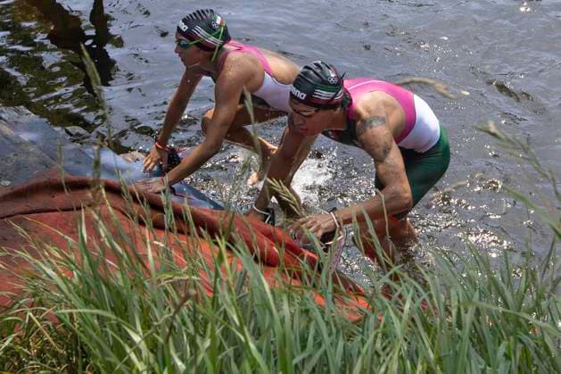 Mexican Triathlon Team s Swimming Training In Galicia For The Olympics Members of the Mexican triathlon team are swimming during their training for the Paris Olympic Games, Olympische Spiele, Olympia, OS in Lugo, Galicia, Spain, on July 24, 2024. Lugo, Galicia Spain  Copyright: xCristianxLeyvax originalFilename:leyva-notitle240724_npVgL.jpg