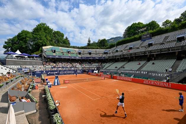 TENNIS - ATP, Tennis Herren Generali Open 2024 KITZBUEHEL,AUSTRIA,25.JUL.24 - TENNIS - ATP World Tour, Generali Open. Image shows Matteo Berrettini (ITA) during warm up.  GEPAxpictures xDanielxSchoenherr