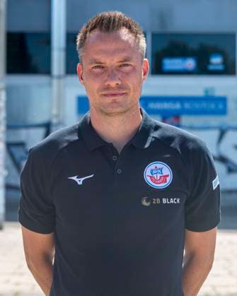 Marcus Rabenhorst, FC Hansa Rostock, 3 Liga, soccer, portrait appointment 2024 2025 Co coach Marcus Rabenhorst FC Hansa Rostock at the portrait photo session in front of the Ostseestadion Rostock Ostseestadion Mecklenburg Vorpommern Germany