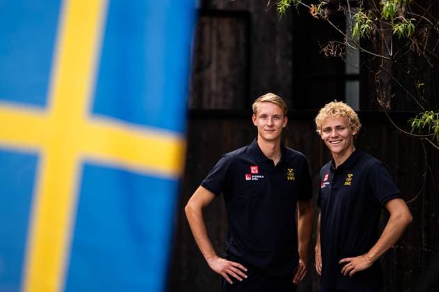 240725 Jonatan Hellvig and David Ahman of the Swedish men™s national beach volleyball team poses for a portrait at a press meet ahead of the Paris 2024 Olympic Games on July 25, 2024 in Paris Photo Petter Arvidson BILDBYRAN kod PA PA0844 bbeng olympic games olympics os ol olympiska spelen olympiske leker paris 2024 paris os paris ol press pressträff event meeting sweden porträtt Beach Volleyball  Copyright: PETTERxARVIDSON BB240725PA019
