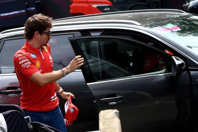 25 07 2024, xsvx, Motorsport FIA Formula 1, Belgian Grand Prix 2024 emspor, v l Charles Leclerc Ferrari starting number 16 FIA REGULATIONS PROHIBIT ANY USE OF PHOTOGRAPHS as IMAGE SEQUENCES and or QUASI VIDEO Spa