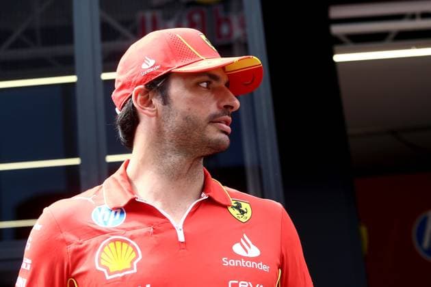 25 07 2024, xsvx, Motorsport FIA Formula 1, Belgian Grand Prix 2024 emspor, v l Carlos Sainz Ferrari starting number 55 FIA REGULATIONS PROHIBIT ANY USE OF PHOTOGRAPHS as IMAGE SEQUENCES and or QUASI VIDEO Spa