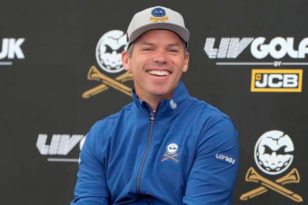 25th July 2024; JCB Golf &amp; Country Club, Rocester, Uttoxeter, England; LIV UK Golf League, Pro-Am Day; Paul Casey of the Crushers GC speaks to the media before the Pro-Am event  ActionPlus12671546 StevenxFlynn