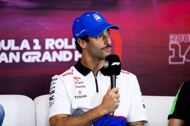 RICCIARDO Daniel (aus), Visa Cash App RB F1 Team VCARB 01, portrait press conference, PK, Pressekonferenz during the Formula 1 Rolex Belgian Grand Prix 2024, 14th round of the 2024 Formula One World Championship, WM, Weltmeisterschaft from July 26 to 28, 2024 on the Circuit de Spa-Francorchamps, in Stavelot, Belgium - F1 - BELGIAN GRAND PRIX 2024 DPPI Panoramic  240725_R14_BELGIO_DP__F_18149.CR2 -Aprimorado-NR