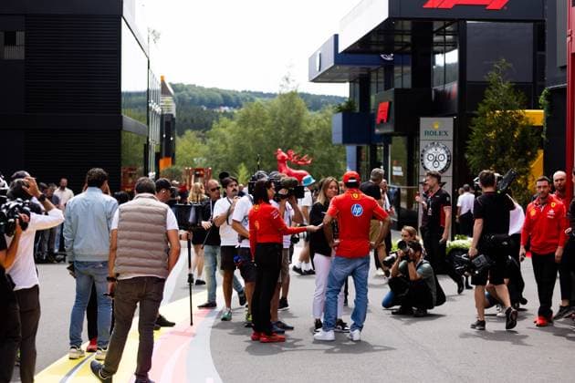 SAINZ Carlos (spa), Scuderia Ferrari SF-24, portrait during the Formula 1 Rolex Belgian Grand Prix 2024, 14th round of the 2024 Formula One World Championship, WM, Weltmeisterschaft from July 26 to 28, 2024 on the Circuit de Spa-Francorchamps, in Stavelot, Belgium - F1 - BELGIAN GRAND PRIX 2024 DPPI Panoramic  240725_R14_BELGIO_DP_JFR64465.CR3_